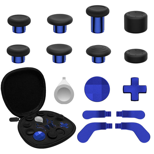 CHARM FOCUS 16-in-1 Metal Thumbsticks Replacement Kits for Xbox Elite Series 2  Xbox Elite 2 Controller Accessories  Includes Magnetic Joysticks  Paddles  Silicone Caps  D-Pads  1 Tool (Cobalt Blue)