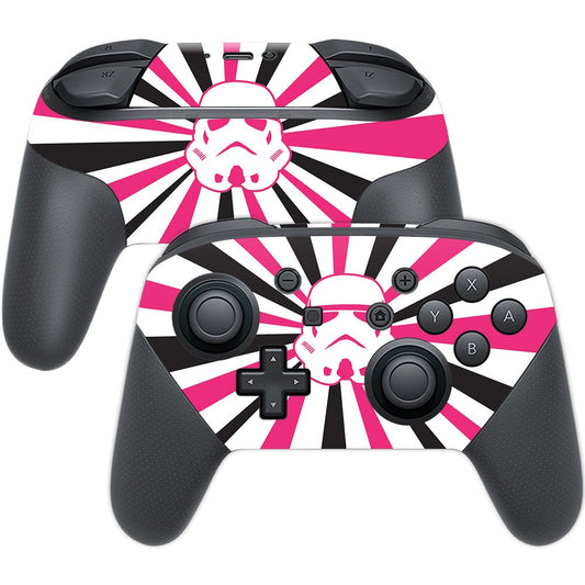 MIGHTY SKINS Nintendo Switch Pro Controller Skin - Pink Star Rays, Durable Vinyl Decal, Easy to Apply, Model: NISWPCOI-Pink Star Rays