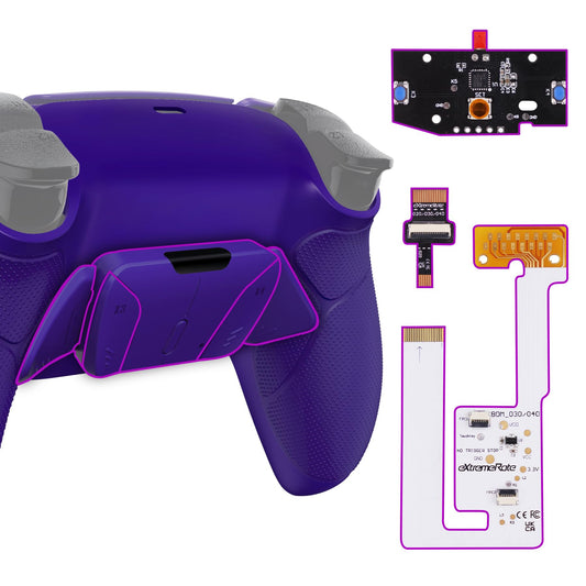 eXtremeRate Galactic Purple Rubberized Grip Programable RISE4 V3 Remap Kit for PS5 Controller BDM-030 040 050  Upgrade Board Redesigned Bottom Shell 4 Back Buttons for PS5 Controller - NO Controller