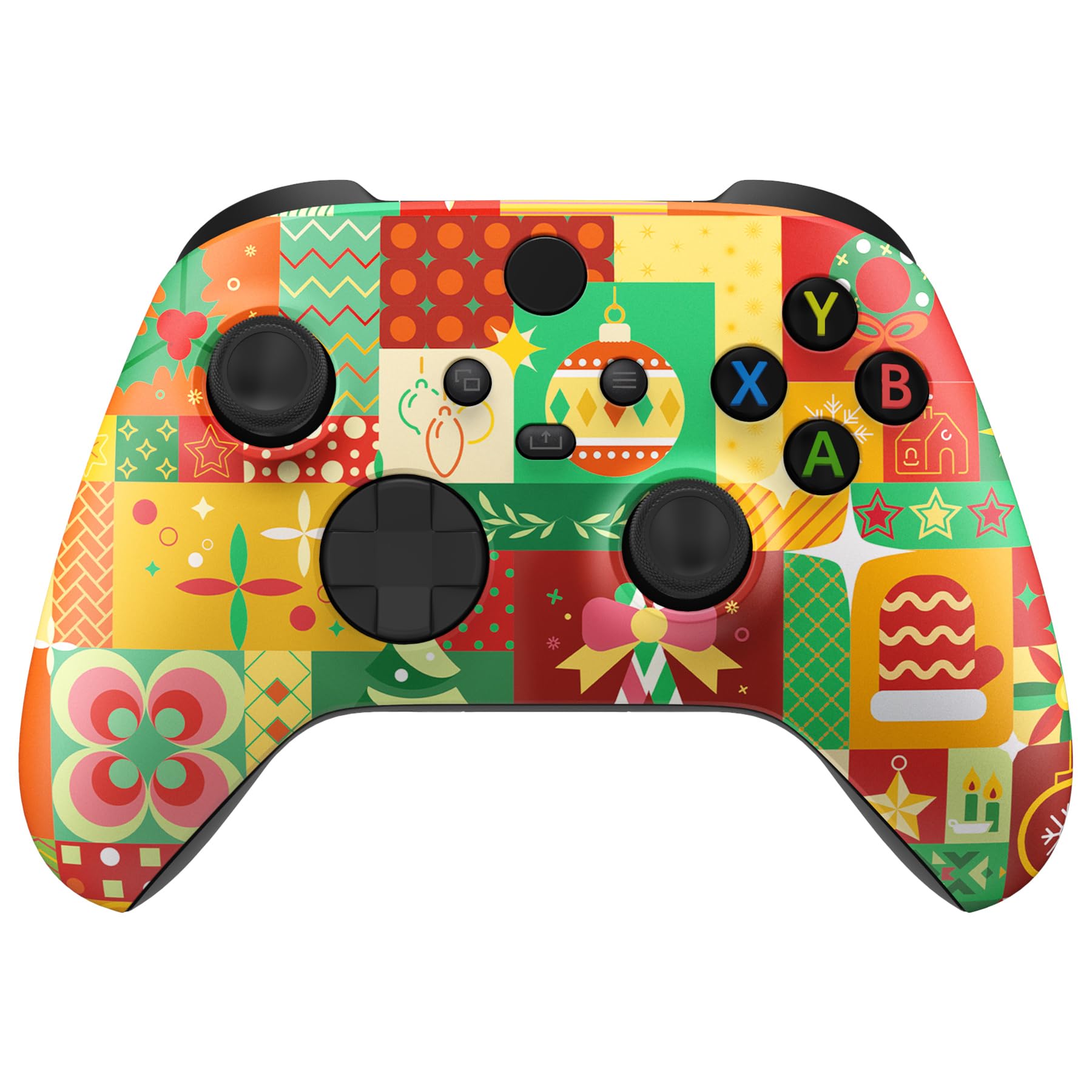 eXtremeRate Replacement Shell for Xbox Series X & S Controller - Unleash Your Style - Christmas Wrap Custom Acessories Skin Front Housing Cover for Xbox Core Controller Wireless