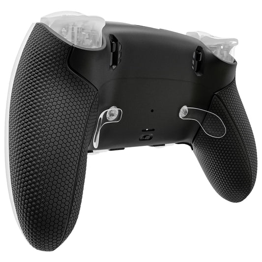 eXtremeRate Beyond-ARC Bottom Shell Kit Compatible with p s 5 Edge Controller with Rubberized Grip  Replacement Front Back Decorative Trim Shell Rear Plates - Black
