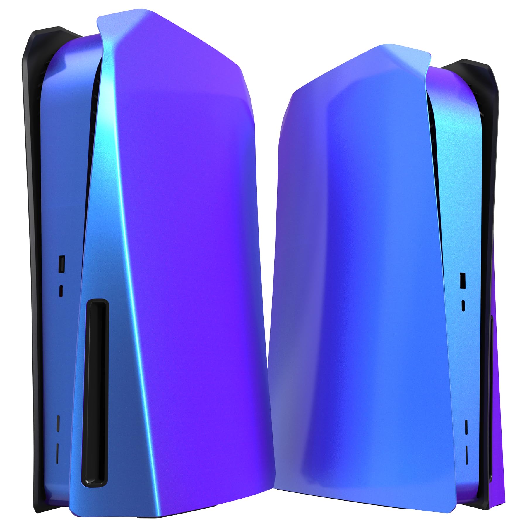 eXtremeRate eXcover Replacement Top Bottom Cover Compatible with ps5 Console Disc Edition  Chameleon Purple Blue Faceplate Backplate Shell Skin Compatible with ps5 Console Disc Version - NO Console