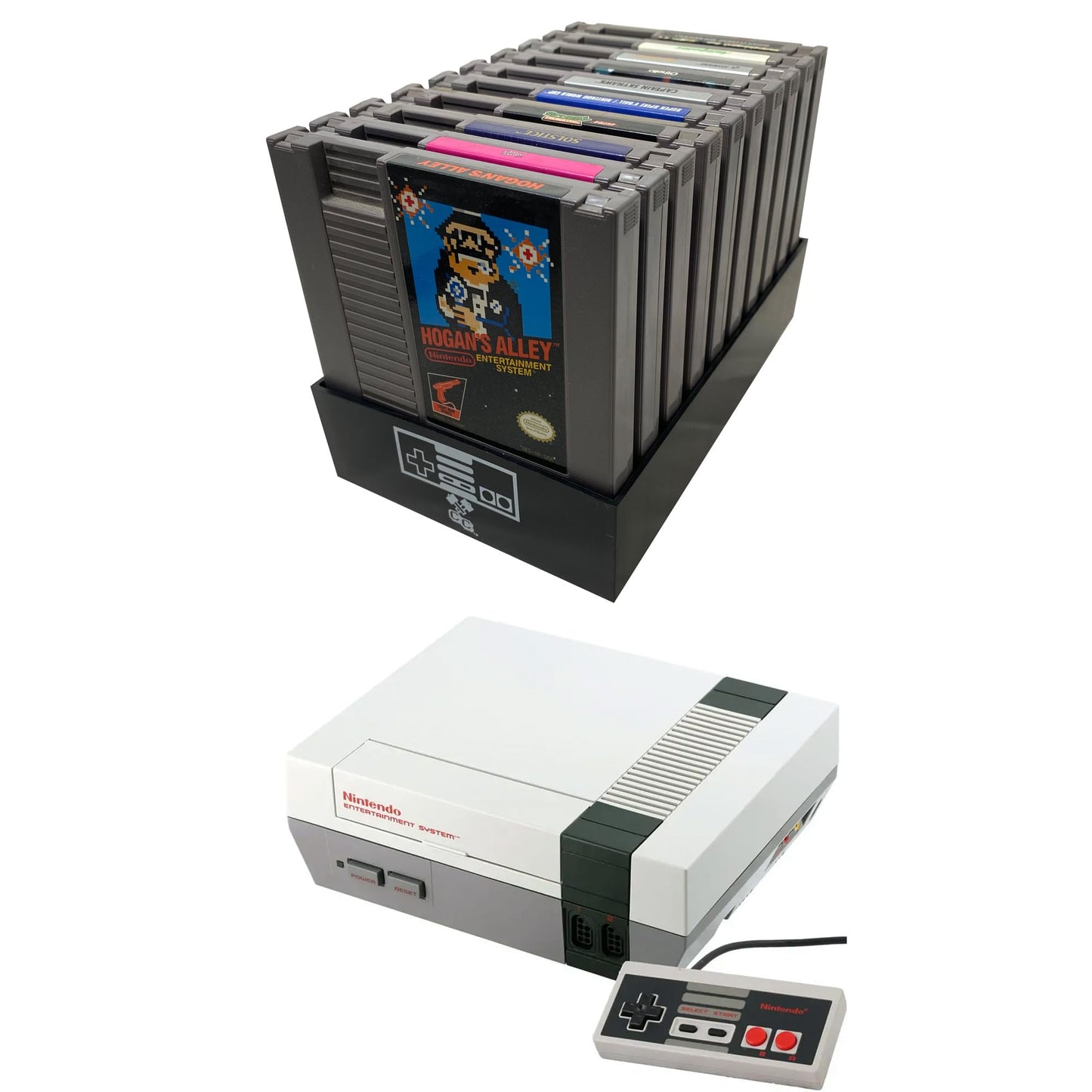 Collector Craft NES Compatible Cartridge Holder - Black, Holds 10 Games, Retro Video Game Storage for Nintendo NTSC/PAL