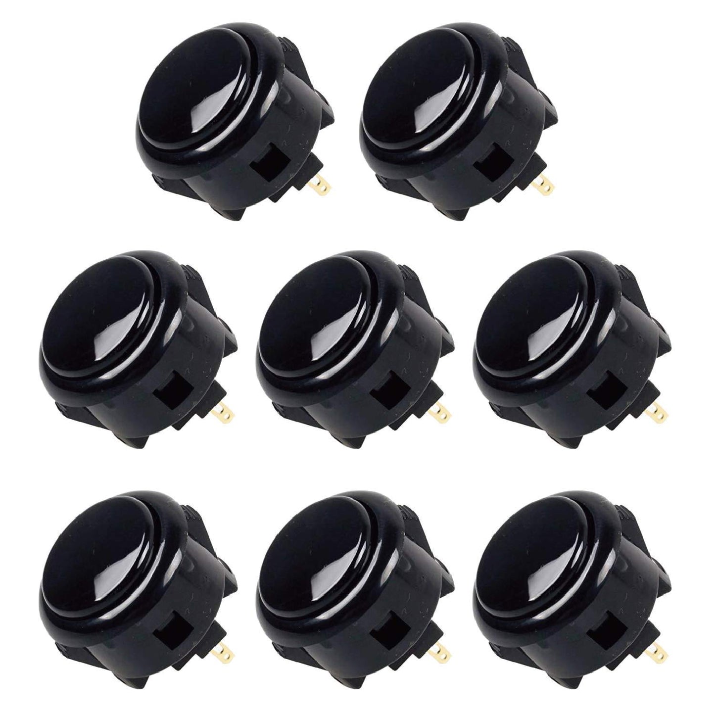 Sanwa 8 pcs OBSF-30 Original Push Button 30mm - for Arcade Jamma Video Game & Arcade Joystick Games Console (Dark Blue) S@NWA