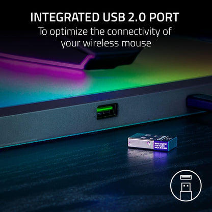 Razer Firefly V2 Pro RGB Gaming Mouse Mat - 15 Zone LED Lighting, USB-C, 14.2L x 10.8W inches, Black