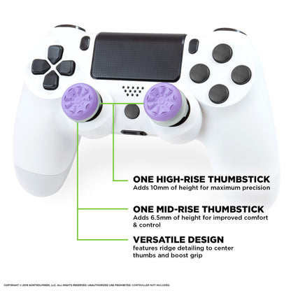 KontrolFreek FPS Freek Galaxy Purple Thumbsticks for PS4 & PS5 | 1 High-Rise, 1 Mid-Rise | Performance Accessories