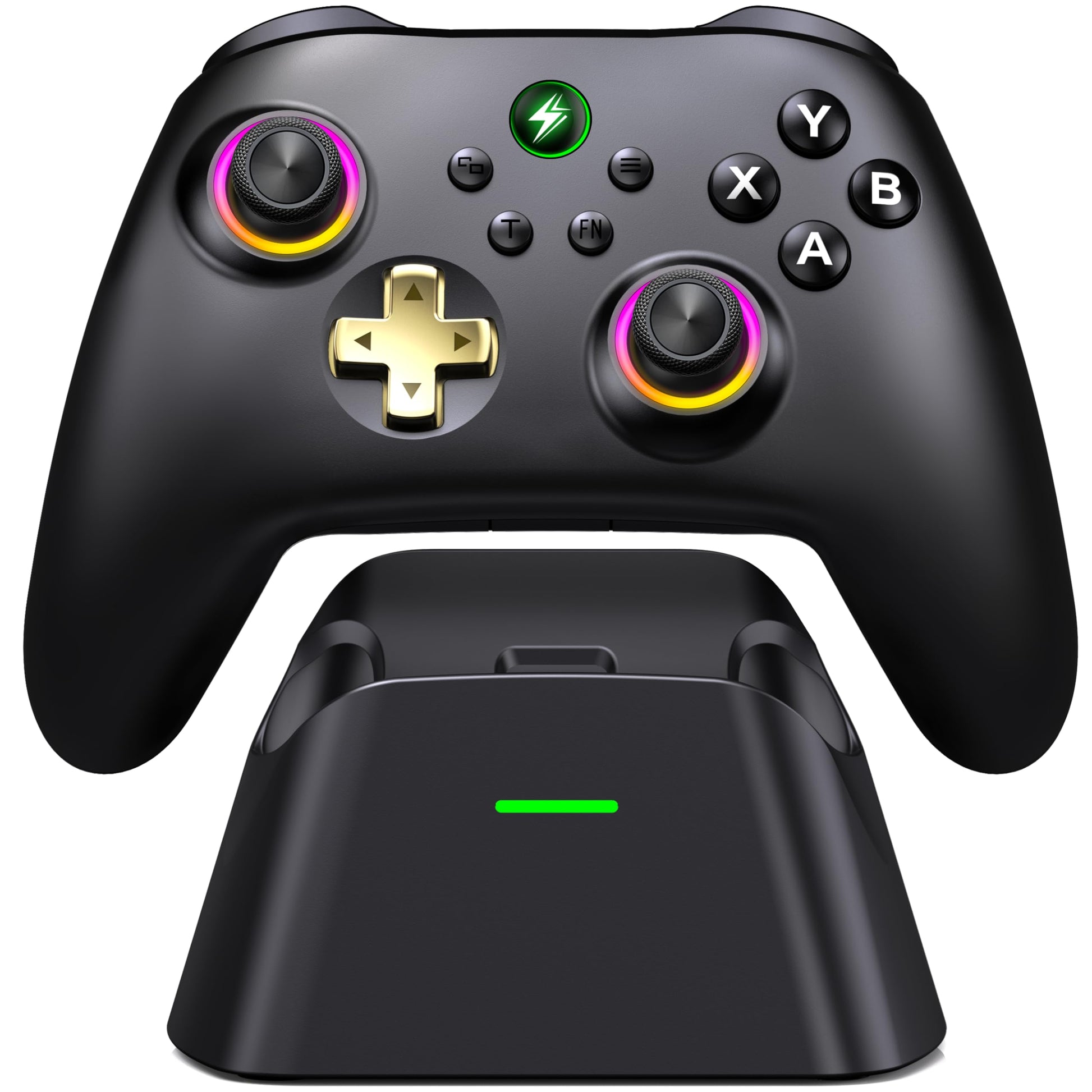 Svetaecho Wireless PC Controller - Enhanced Gaming Controller with Hall Joysticks/Hall Triggers/Light Up - No Stick Drift  No Dead Zone - Work for Windows PC  Android  Steam and Switch