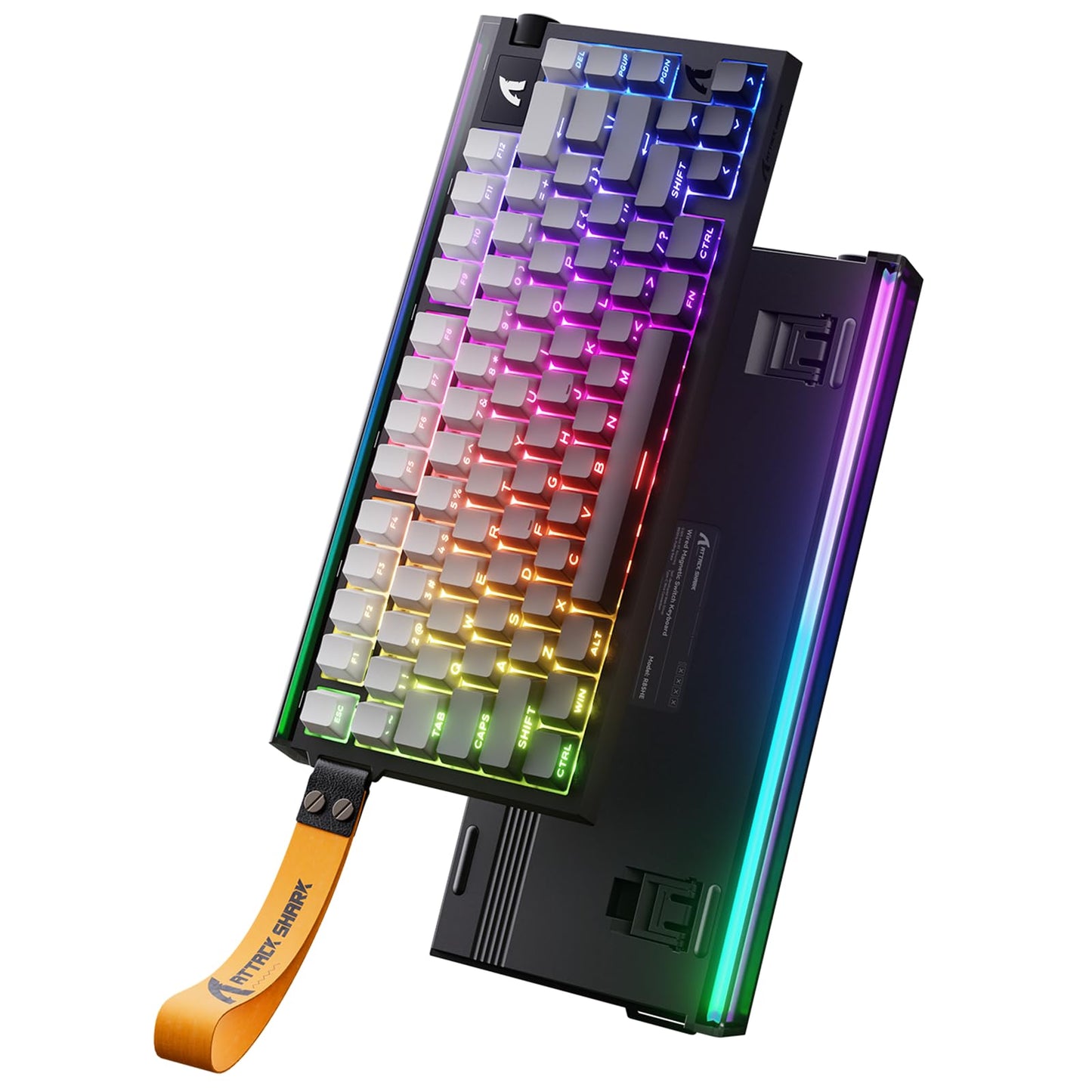 ATTACK SHARK R85 HE Wired 75% Rapid Trigger Mechanical RGB Gaming Keyboard with Custom Lightbox 8KHz Polling Rate 0.005mm RT Accuracy 0.08MS Latency Hall Effect Magnetic Switch Driver for PC-Moonlight
