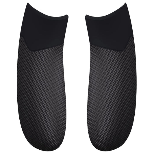 eXtremeRate Black Rubberized Grips for Xbox Series X/S Controller - Non-Slip Diamond Texture Side Rails - Model PX3C3001