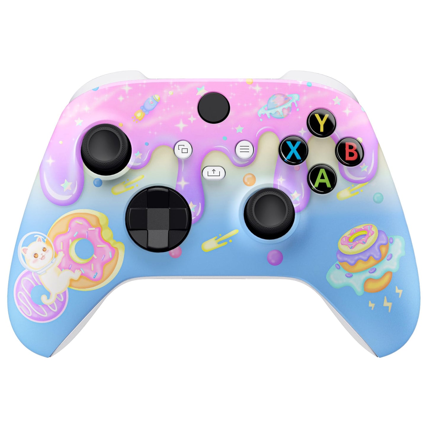 eXtremeRate Replacement Shell for Xbox Series X|S Controller - Unleash Your Style - Donut Odyssey Custom Acessories Skin Front Housing Cover for Xbox Core Controller Wireless[Control Without]