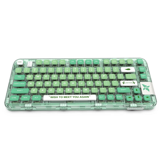 GK GAMAKAY GK75 75% RGB Mechanical Keyboard - Bluetooth/USB-C/2.4GHz, Hot Swap Yellow Switch, PBT Keycaps, Mint Green