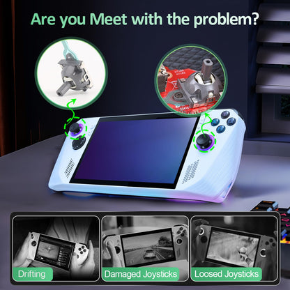YWLRONG Joysticks for Asus ROG Ally & GPD Win3 - Gray Replacement Thumb Sticks with Repair Tools