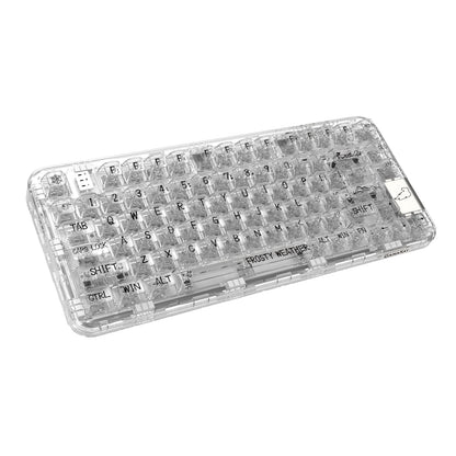 GK GAMAKAY GK75 75% RGB Mechanical Keyboard - Bluetooth/USB-C/2.4GHz, Hot Swap Yellow Switch, Transparent Silver