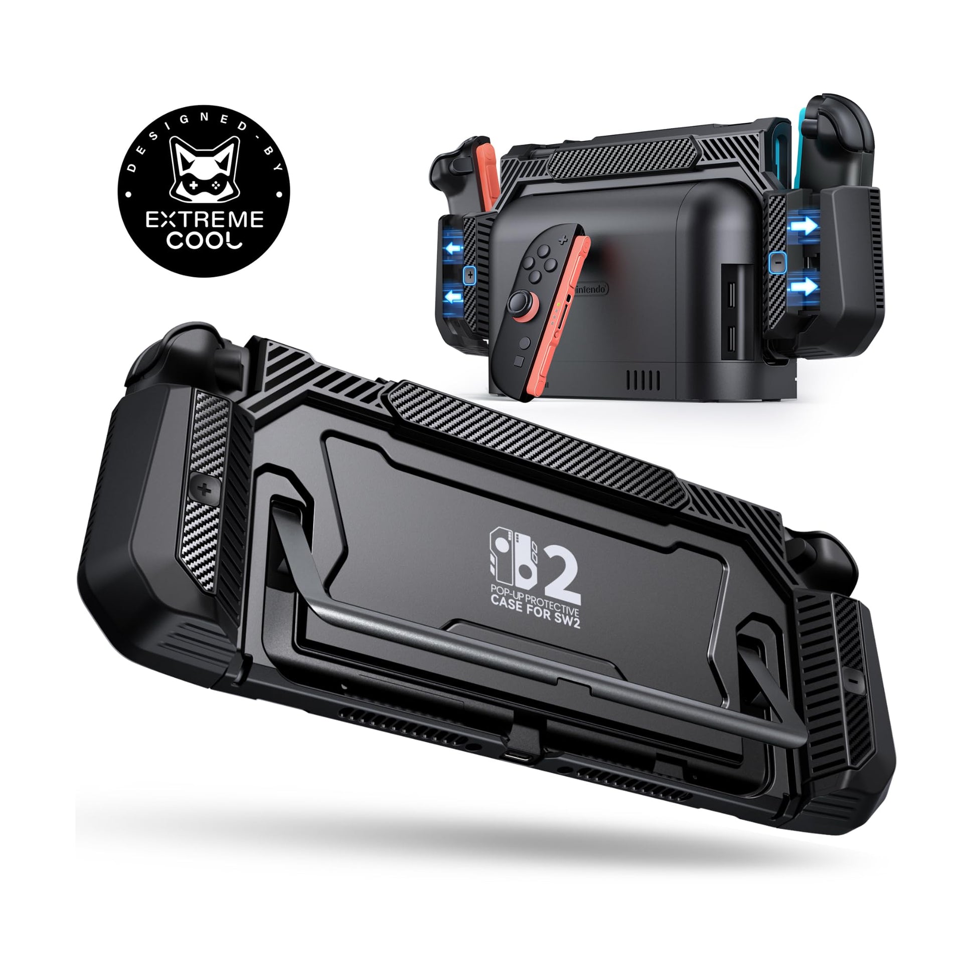 Dockable Case for Nintendo Switch 2 [Exclusive Pop-up Joy-Con Quick Release][Military-Grade Protection][Stand Compatible] Switch 2 Protective Case with Ergonomic Grip  Hard Shell for Switch 2 Console
