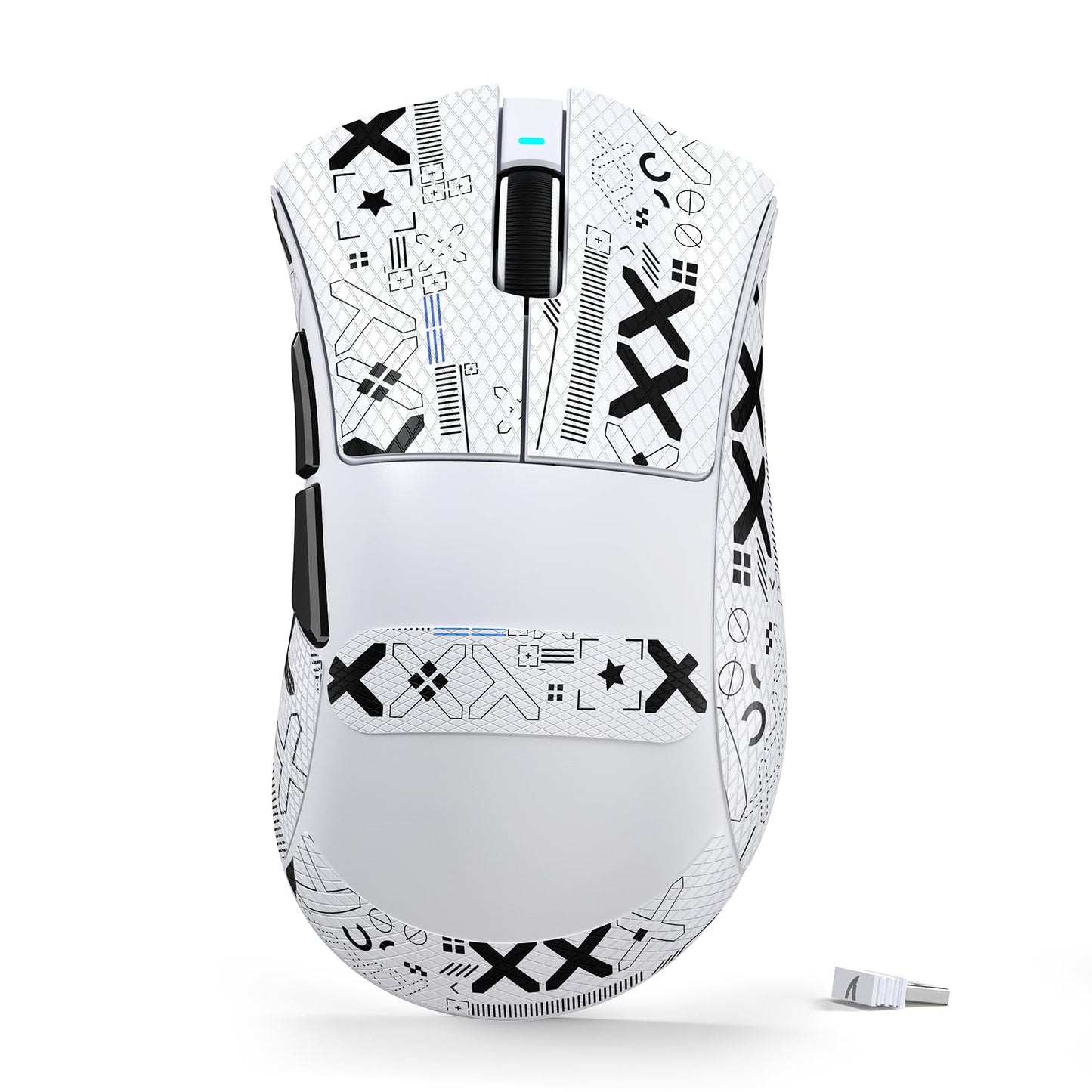 ATTACK SHARK V3 Ultra-Light Wireless Gaming Mouse PAW3311 Sensor  500mAh  62g  25KDPI 2.4G/BT/USB-C Rechargeable Wireless Mouse with 5 Programmable Buttons for Laptop PC Mac Gamer (White Griptape)