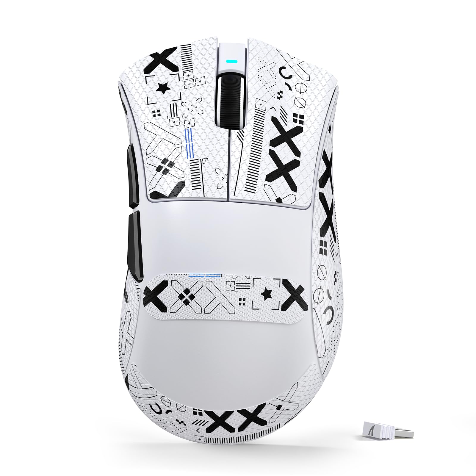 ATTACK SHARK V3 Ultra-Light Wireless Gaming Mouse PAW3311 Sensor  500mAh  62g  25KDPI 2.4G/BT/USB-C Rechargeable Wireless Mouse with 5 Programmable Buttons for Laptop PC Mac Gamer (White Griptape)