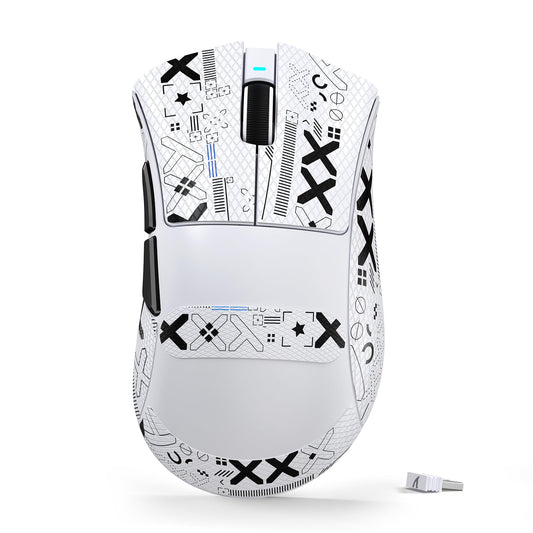 ATTACK SHARK V3 Ultra-Light Wireless Gaming Mouse PAW3311 Sensor  500mAh  62g  25KDPI 2.4G/BT/USB-C Rechargeable Wireless Mouse with 5 Programmable Buttons for Laptop PC Mac Gamer (White Griptape)