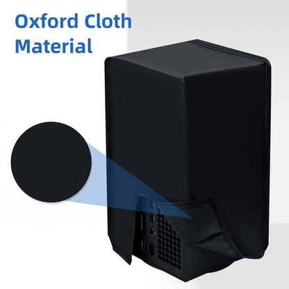 Mcbazel Xbox Series X Dust Cover, Waterproof Oxford Fabric, Anti-Scratch, Easy Access Cable Port, Black, Model MT-000016