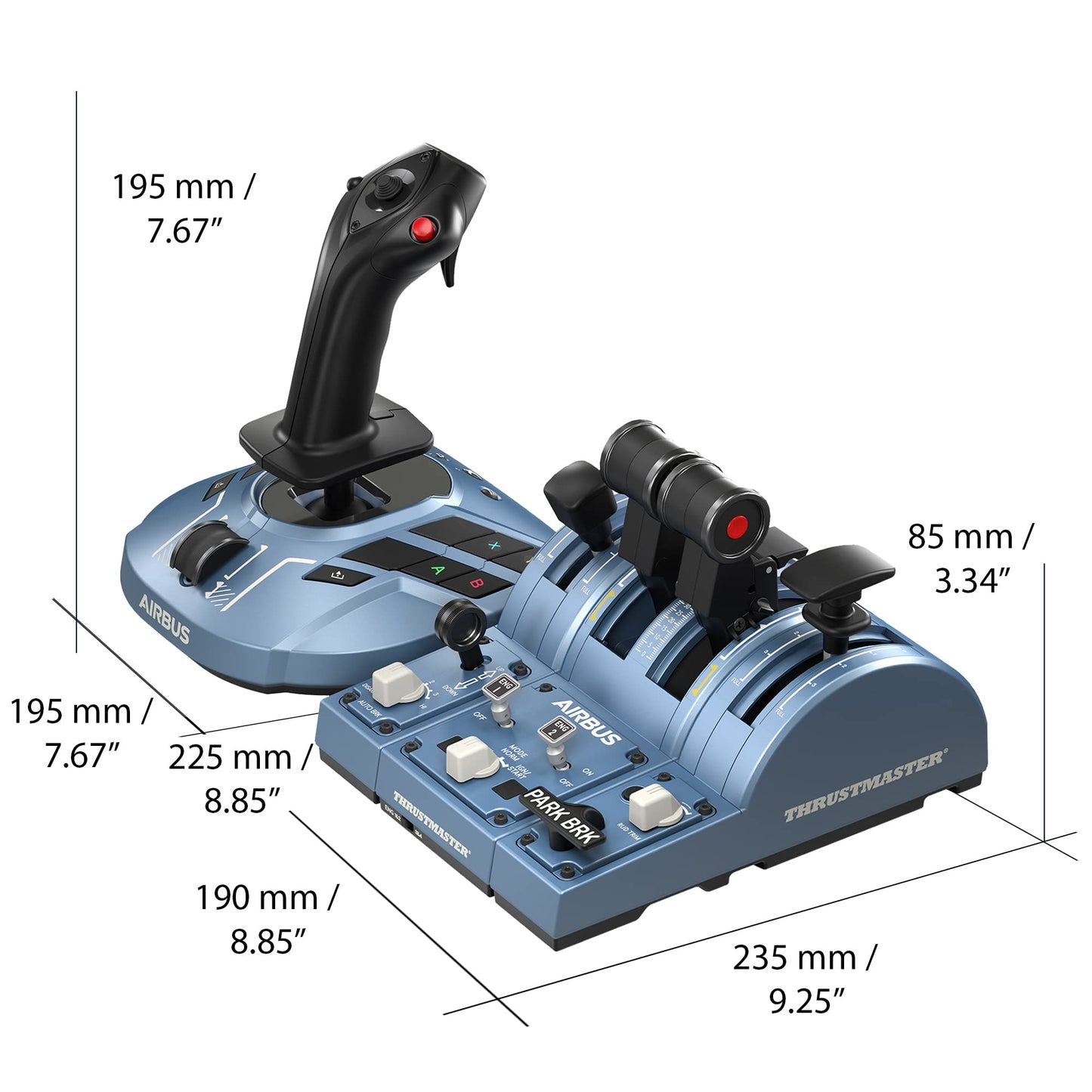 Thrustmaster TCA Captain Pack X Airbus Edition Flight Controller - Black, Model 4460217