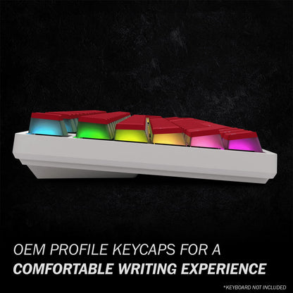 HK Gaming Pudding Keycaps Set | 112 Doubleshot PBT Keycap Set | ANSI US Layout | Red | Compatible with Cherry MX, Gateron, Kailh, Outemu