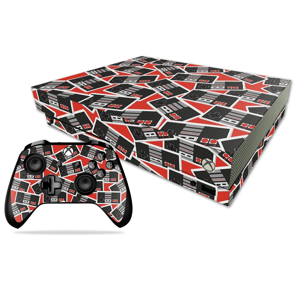 MIGHTY SKINS Xbox One X Skin - Retro Controllers 3 - Durable Vinyl Decal Wrap - Easy Apply/Remove - Made in USA
