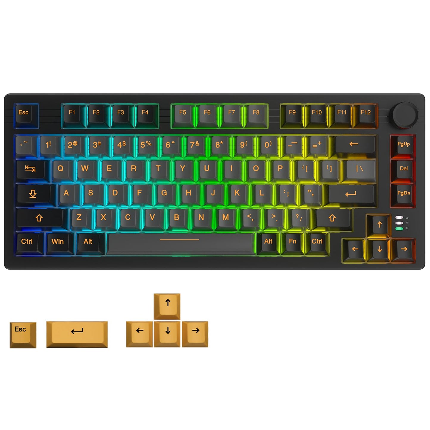 DAREU EK75PRO Wireless Mechanical Gaming Keyboard, RGB, 75%, Hot-Swappable, Gasket Mount, Grey & Black, HIFI Dream Switch