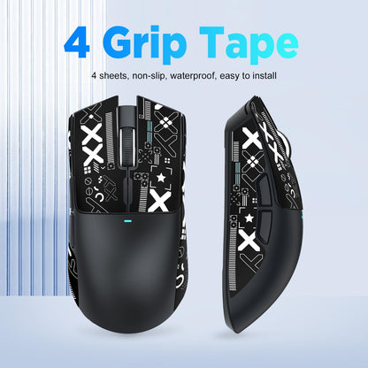 ATTACK SHARK Anti-Slip Grip Tape for Wireless Gaming Mice, Sweat-Resistant, Ultra-Thin, 0.5mm, Black