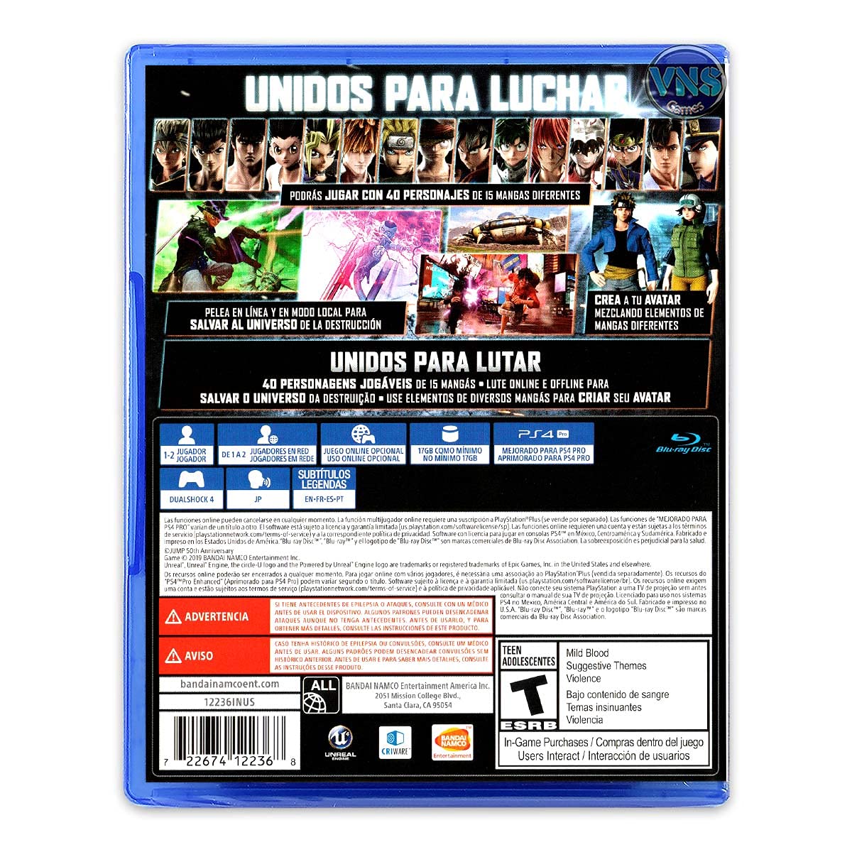 Namco Bandai Jump Force PS4 Game - Model NB000184PS4 - LATAM Edition