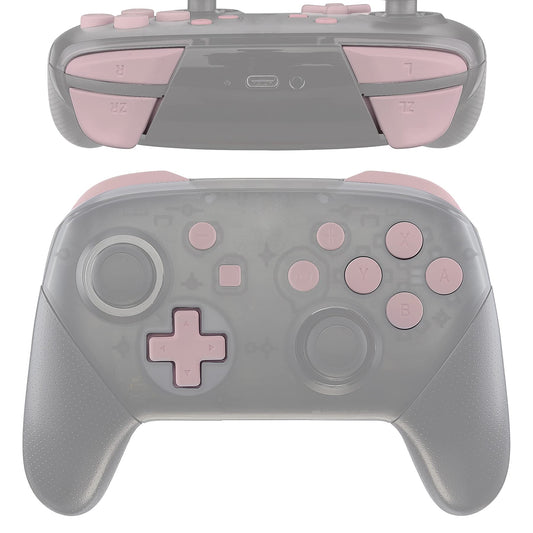 eXtremeRate Cherry Blossoms Pink ABXY D-pad ZR ZL L R Keys for Nintendo Switch Pro Controller  Glossy DIY Replacement Full Set Buttons with Tools for Nintendo Switch Pro - Controller NOT Included