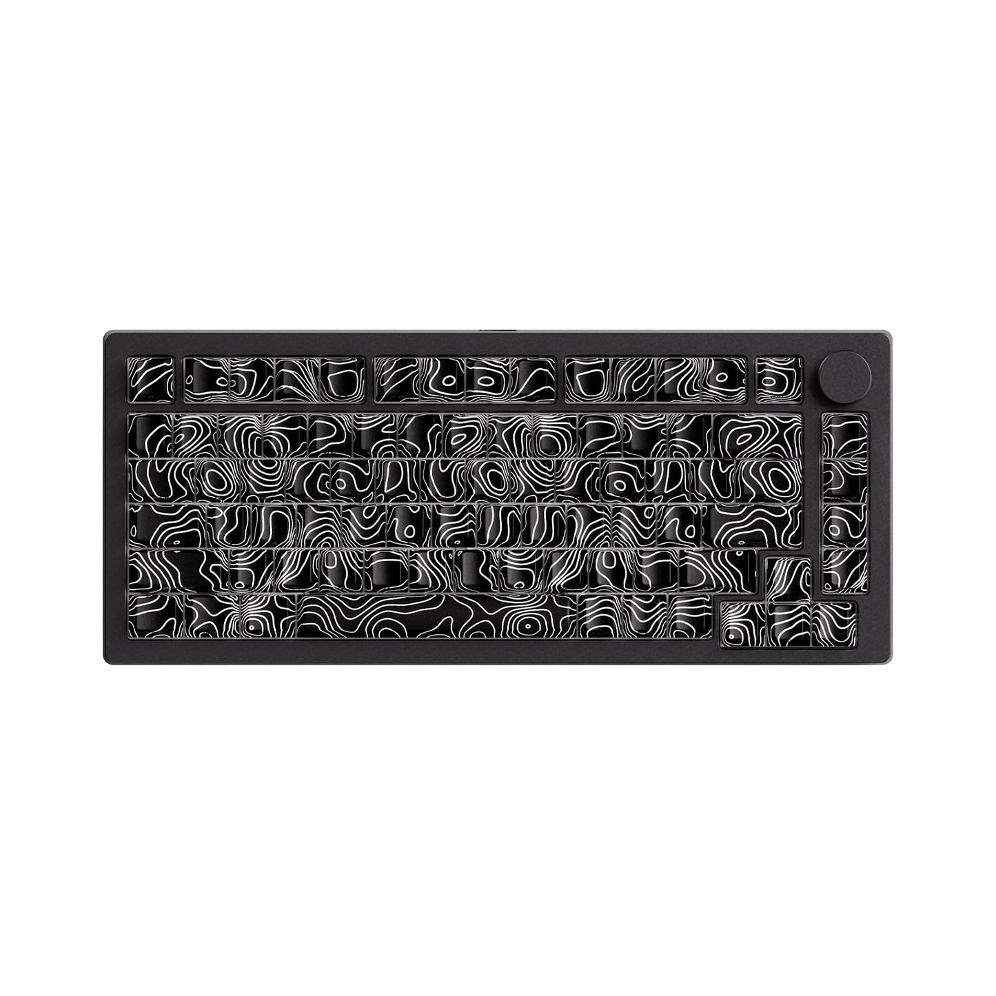 MONSGEEK M1 V5 Aluminum Mechanical Keyboard 75% Topographic Theme Quick Release Gaming Keyboard with Knob  8000 mAH RGB Hot-swappable Black Custom with Side-Printed Keycaps Pre lubed Piano Switch