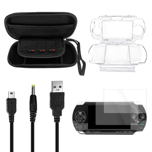JDGPOKOO 5 in 1 Accessories Kit for PSP 1000  Carrying Case for PSP 1000  Protective Case Shell  2 Set Screen Protectors and Charging&Date Cable  Compatible with PlayStation Portable 1000 ONLY