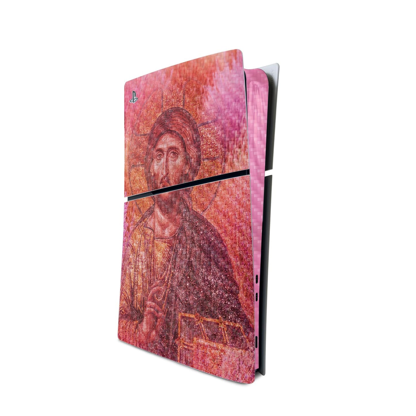 MightySkins Carbon Fiber Skin for PS5 Playstation 5 Slim Digital Edition Console Only - Holy Lavendar Protective  Durable Textured Carbon Fiber Finish Easy to Apply Made in The USA