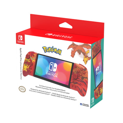 HORI Nintendo Switch Split Pad Pro - Ergonomic Controller for Handheld Mode - Pikachu & Charizard Design - Model NSW-413U