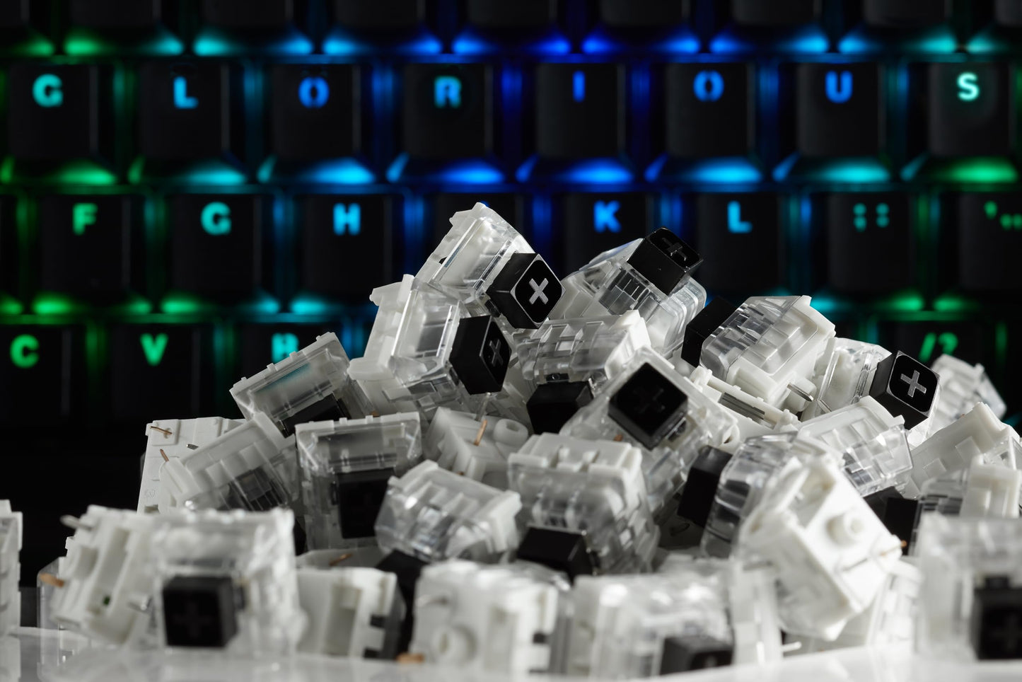 Glorious Kailh Box Black Mechanical Keyboard Switches - Linear 120-Pack for Gaming and Typing