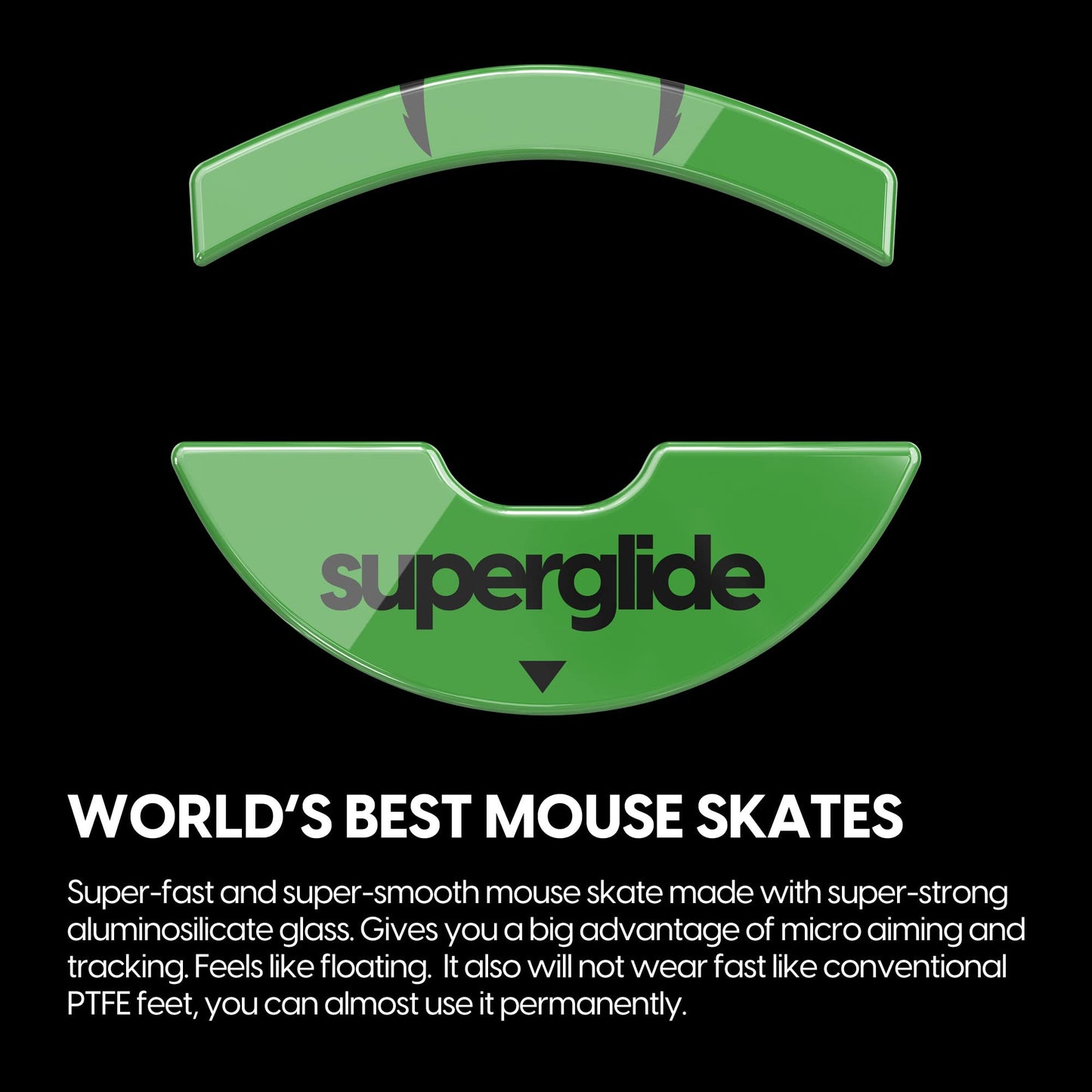Pulsar Gaming Gears Superglide1 Mouse Feet for Razer Viper 8K - Green, Ultra Strong Glass for Smooth & Durable Performance