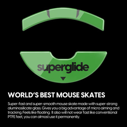 Pulsar Gaming Gears Superglide1 Mouse Feet for Razer Viper 8K - Green, Ultra Strong Glass for Smooth & Durable Performance
