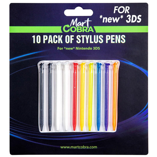 Mart Cobra New Nintendo 3DS Stylus 10 Pack - 10 Colorful Small Stylist Pencils - Stylus Pencil Compatible With Original New 3DS Games and Console - New 3DS Accessories Replacement Pen