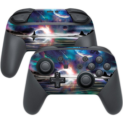 MIGHTY SKINS Nintendo Switch Pro Controller Skin - Space Horizon, Durable Vinyl Decal, Easy to Apply & Remove, NISWPCOI-Space Horizon