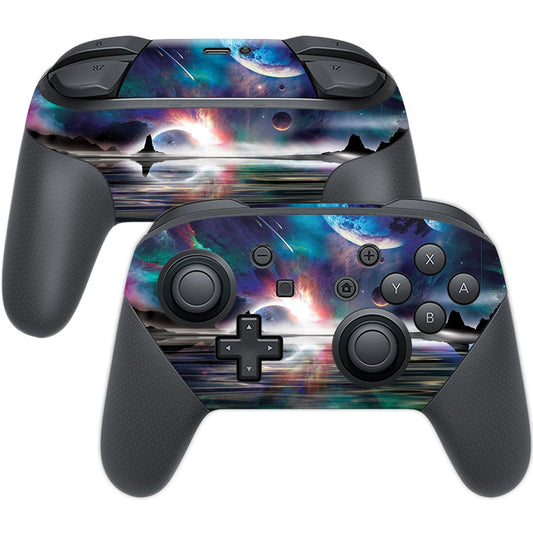MIGHTY SKINS Nintendo Switch Pro Controller Skin - Space Horizon, Durable Vinyl Decal, Easy to Apply & Remove, NISWPCOI-Space Horizon