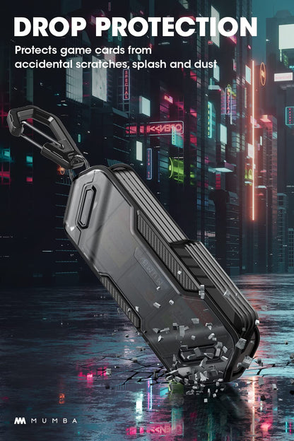 Mumba Switch Game Card Case Holder - Portable Black TPU Storage for Nintendo Switch, OLED, Lite - 12 Cards, Rotatable Design