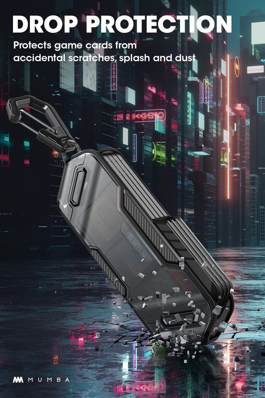 Mumba Switch Game Card Case Holder - Portable Black TPU Storage for Nintendo Switch, OLED, Lite - 12 Cards, Rotatable Design