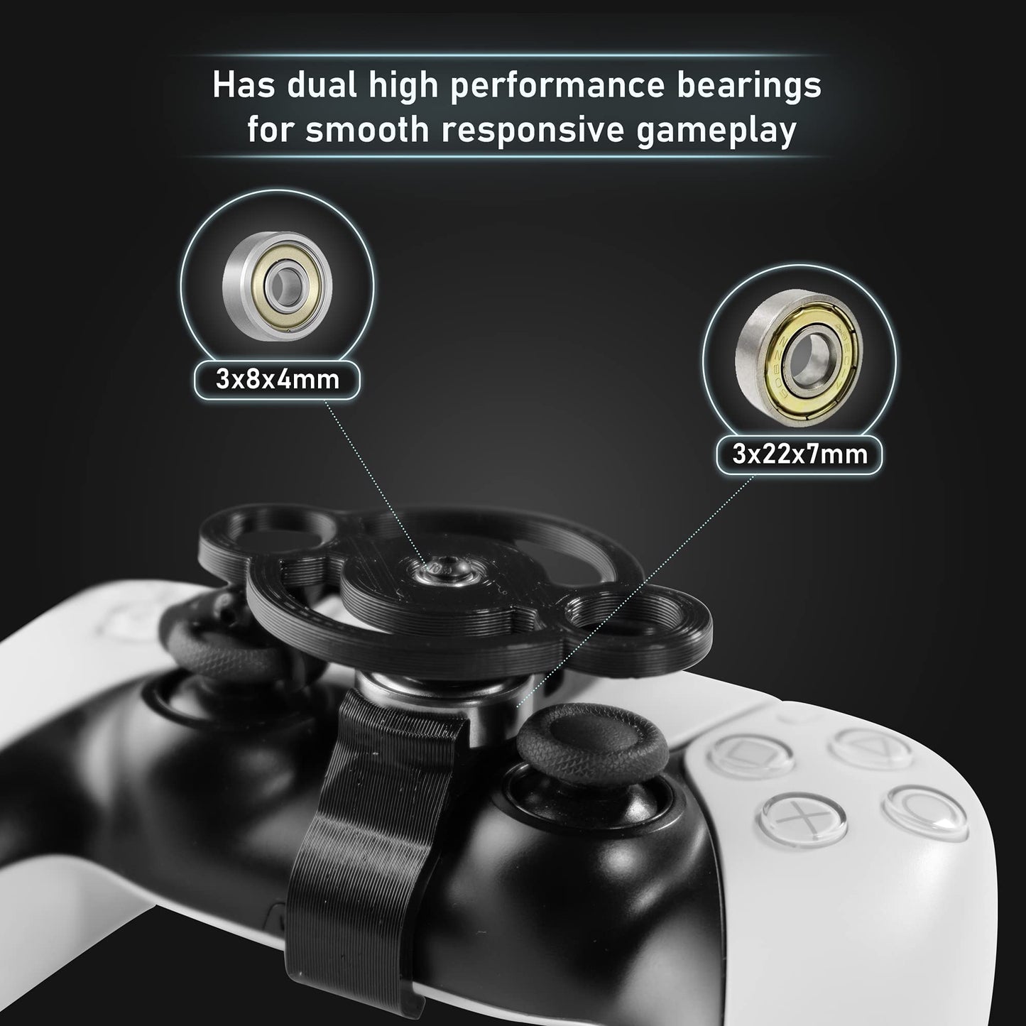 DeadEyeVR PS5 Mini Wheel Steering Accessory - Black, Model 001 for Racing Games