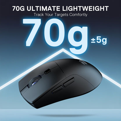 Redragon M618 LIT Wireless Gaming Mouse - 10000 DPI, Ergonomic, 6 Programmable Buttons, Ultra Lightweight, Black