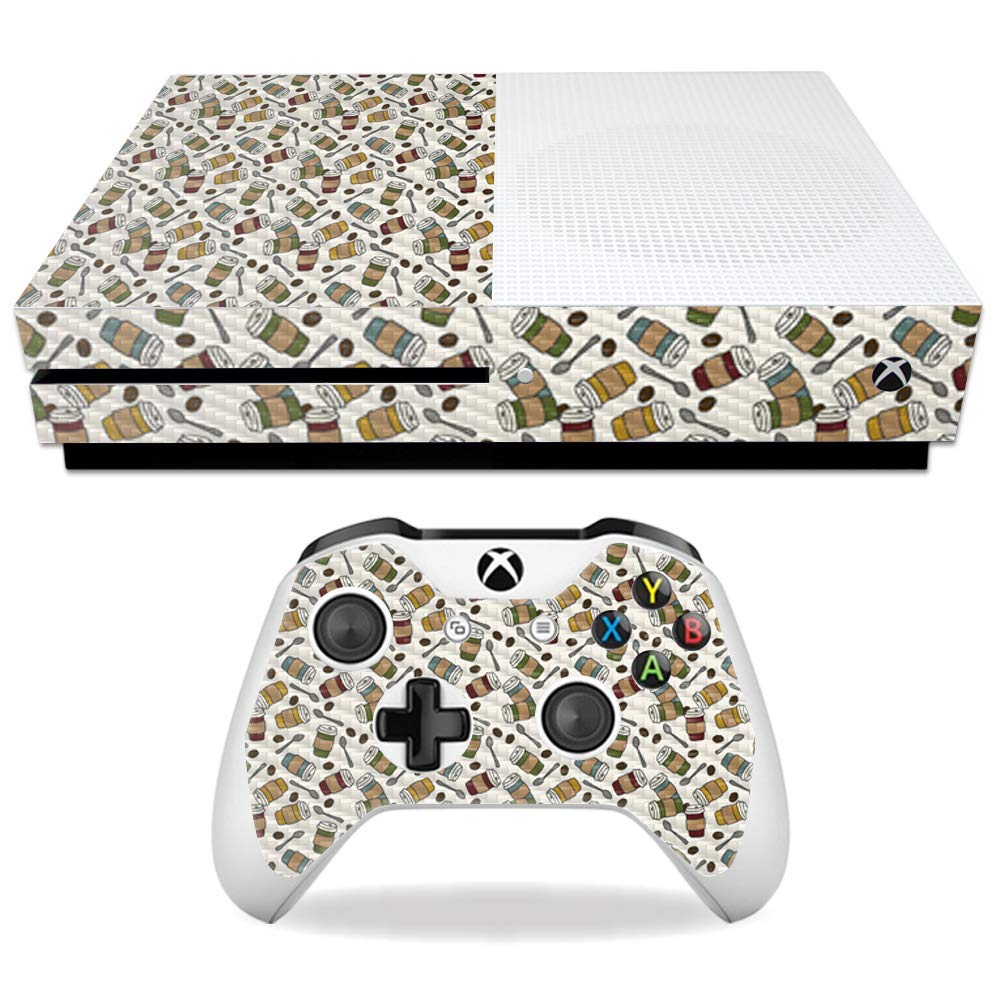 MightySkins Carbon Fiber Skin for Microsoft Xbox One S - Coffee | Protective  Durable Textured Carbon Fiber Finish | Easy to Apply  Remove  and Change Styles | Made in The USA