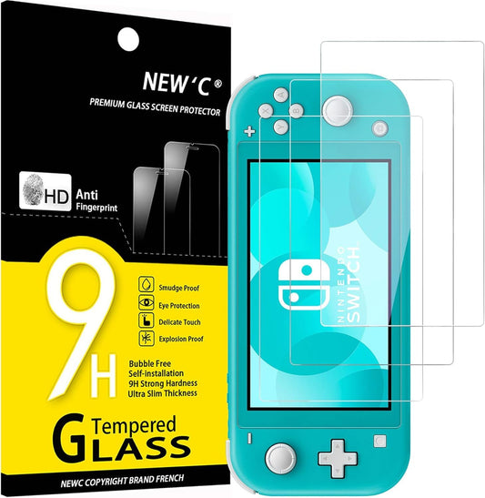NEWC 3 Pack Designed for Nintendo Switch lite Screen Protector Tempered Glass  Case Friendly Anti Scratch Bubble Free Ultra Resistant
