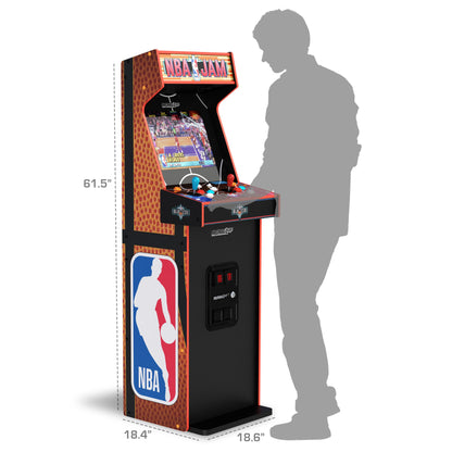ARCADE1UP NBA Jam Deluxe Arcade Machine, 5ft Tall, 2-Player Control Panel, Orange, Model NBA-A-400811, 3 Classic Games