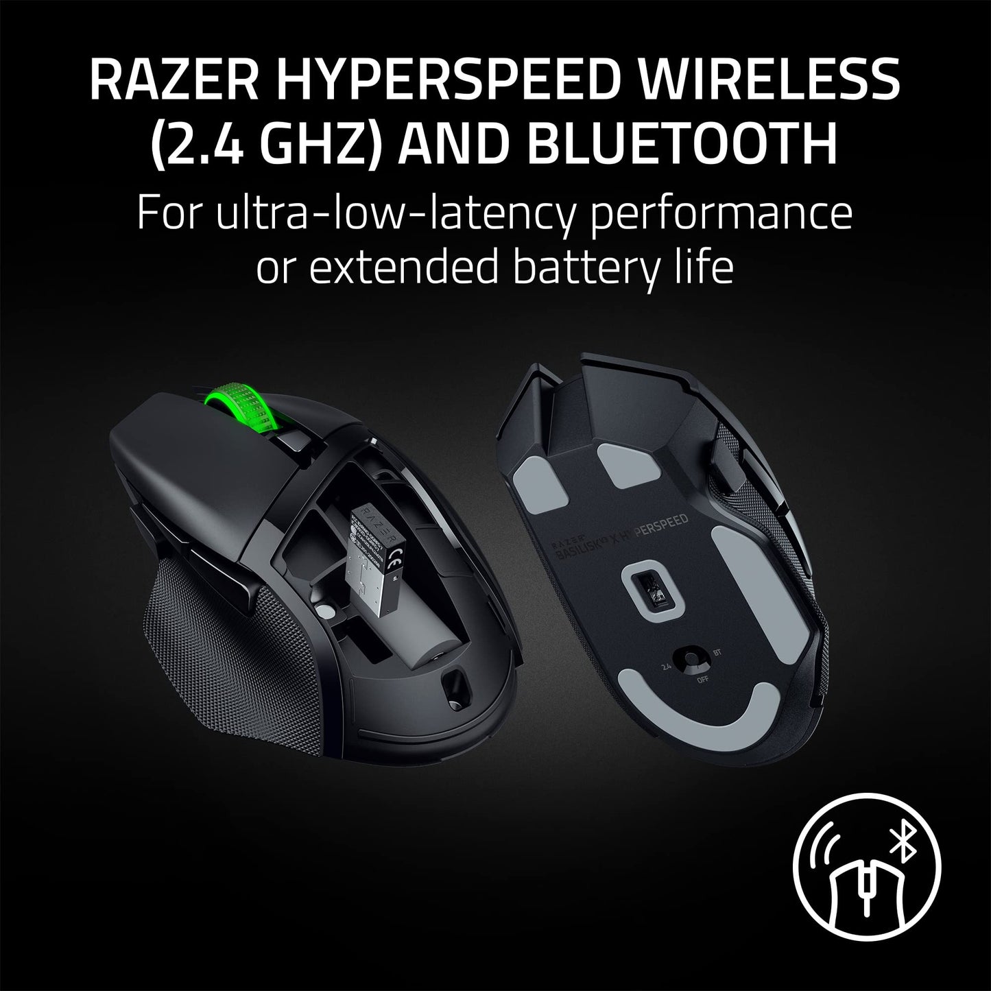 Razer Basilisk V3 X Wireless Gaming Mouse - 18K Optical Sensor, Chroma RGB, 9 Programmable Controls, Classic Black, Model RZ01-04870100-R3U