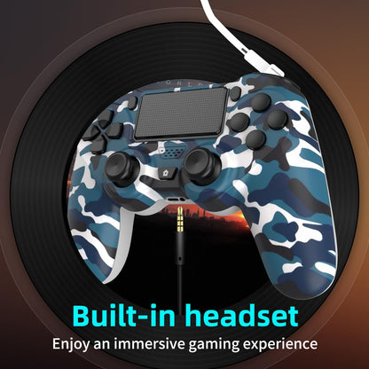 YsoKK Wireless Controller for PS4/Slim/Pro - 1000mAh Battery, Dual Vibration, Audio Jack, 6-axis Motion Sensor - Camo Blue & Green