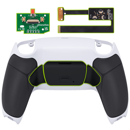 eXtremeRate Black Rubberized Grip Programable RISE 2.0 Remap Kit for PS5 Controller BDM-010 020 Models  Custom Upgrade Board & White Redesigned Back Shell & Black Back Buttons Set for PS5 Controller