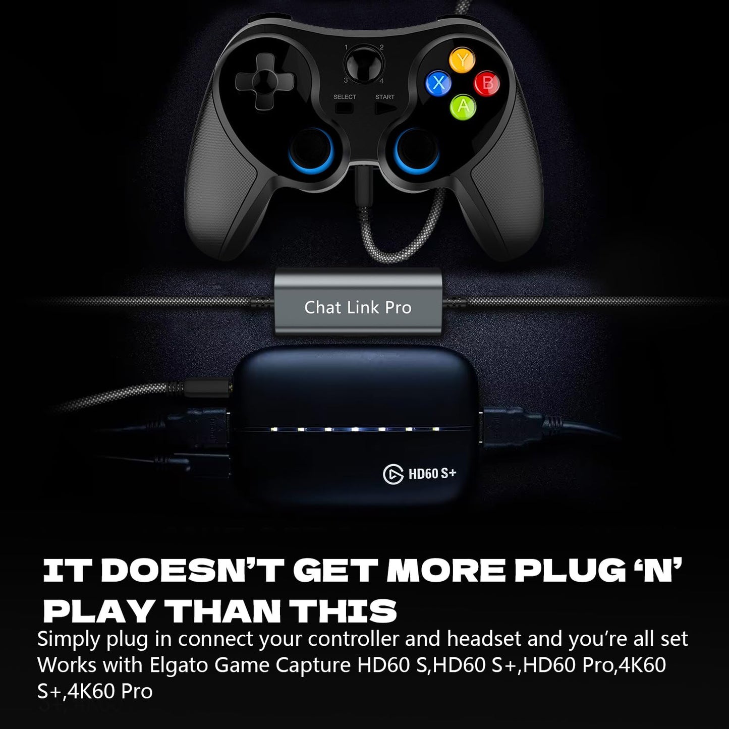 LecLooc Chat Link Pro Cable for Elgato HD60 Series, 6.6FT, Grey, Audio Adapter for Nintendo Switch, Xbox One, PS4, PS5